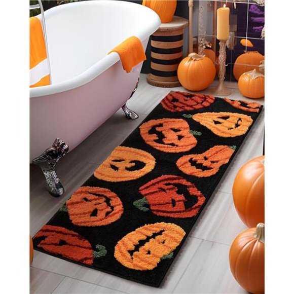 Other - Fall Halloween Bathroom Rugs Pumpkins & Thanksgiving Home Decor  20x60 NWT